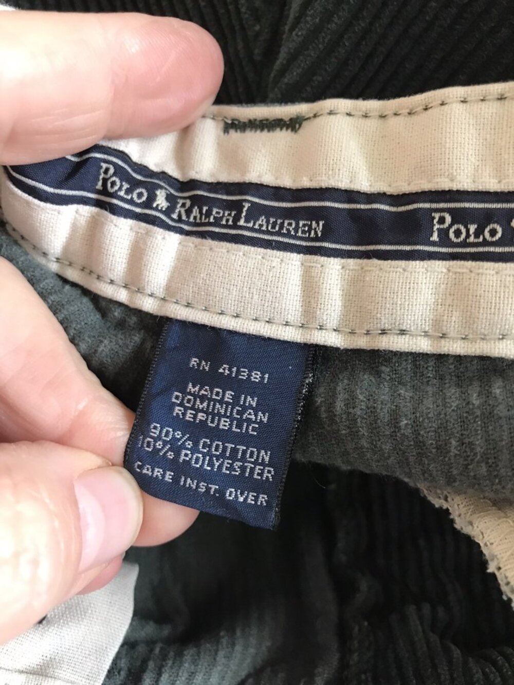 Vintage Polo Ralph Lauren Corduroy Pants Mens 31 x 29 Green Pleated - Picture 6 of 6